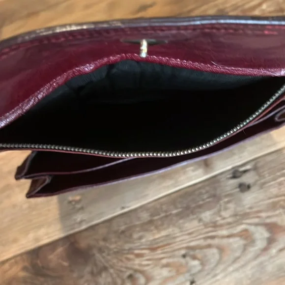 Bottega Veneta Rare Vintage Burgandy Envelope Leather Clutch - Picture 6 of 13